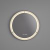 Welland Type-E33 LED tükör - LED tükör - fényerő + színhőfok állítás + páramentesítő + óra - Ø 60 cm