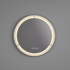 Welland Type-E33 LED tükör - LED tükör - fényerő + színhőfok állítás + páramentesítő + óra - Ø 60 cm