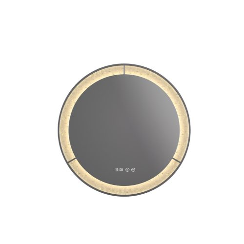 Welland Type-E33 LED tükör - LED tükör - fényerő + színhőfok állítás + páramentesítő + óra - Ø 60 cm