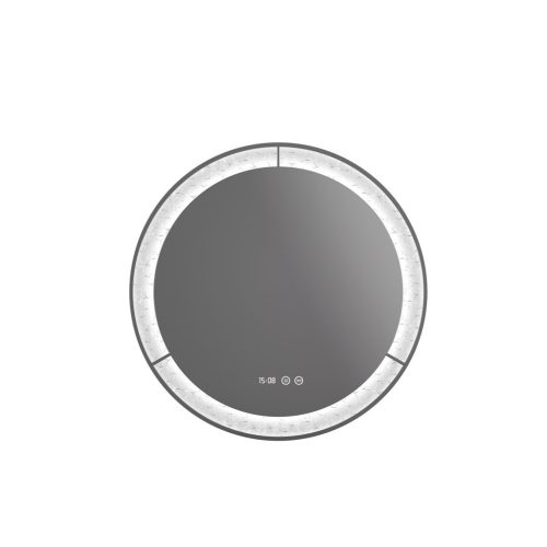 Welland Type-E33 LED tükör - LED tükör - fényerő + színhőfok állítás + páramentesítő + óra - Ø 60 cm