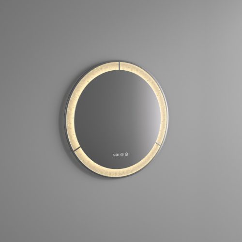 Welland Type-E33 LED tükör - LED tükör - fényerő + színhőfok állítás + páramentesítő + óra - Ø 60 cm
