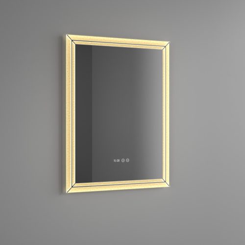 Welland Type-E05 LED tükör - LED tükör - fényerő + színhőfok állítás + páramentesítő + óra - 60 x 80 cm