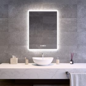   Welland Luxury-Line Sidlux LED tükör - fényerő + színhőfok állítás + páramentesítő + óra - 60 x 80 cm