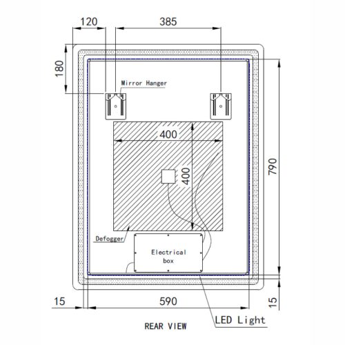 Welland Type-20V LED tükör - fényerő + színhőfok állítás + páramentesítő + óra - 70 x 90 cm