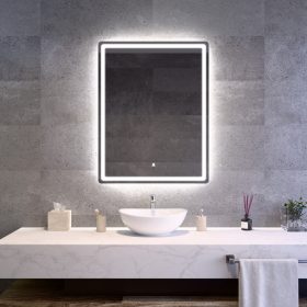 Welland Type-20V LED tükör - fényerő + színhőfok állítás + páramentesítő + óra - 70 x 90 cm