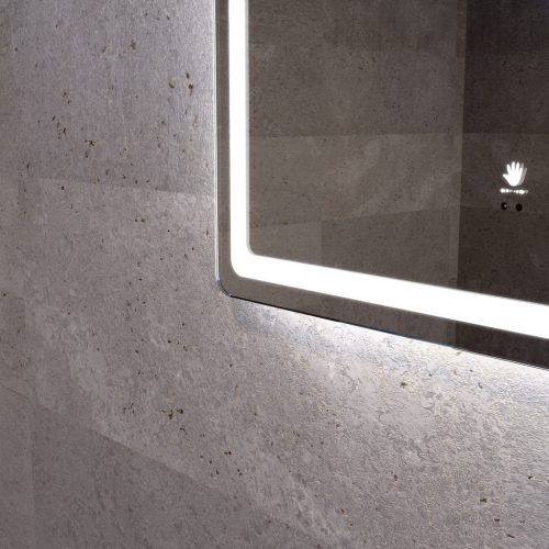 Welland Type-20V LED tükör - fényerő + színhőfok állítás + páramentesítő + óra - 70 x 90 cm