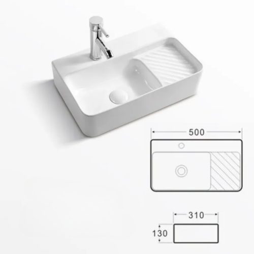 Welland T-179-50 pultra építhető mosdókagyló - 50 x 31 cm