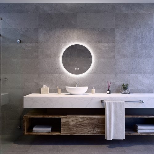 Welland Alpha LED tükör - fényerő + színhőfok állítás + páramentesítő - Ø 60 cm