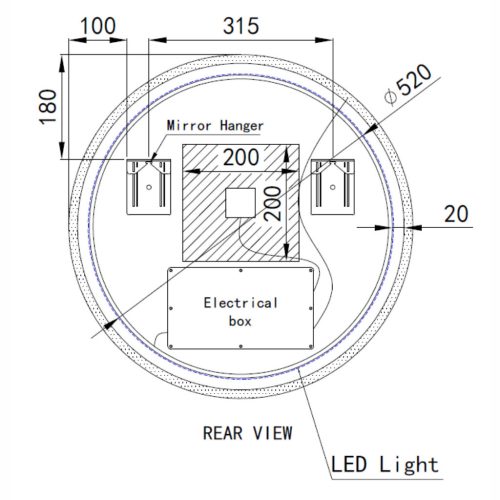 Welland Alpha LED tükör - fényerő + színhőfok állítás + páramentesítő - Ø 60 cm