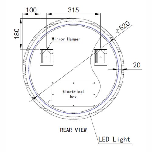 Welland Alpha LED tükör - fényerő + színhőfok állítás - Ø 60 cm