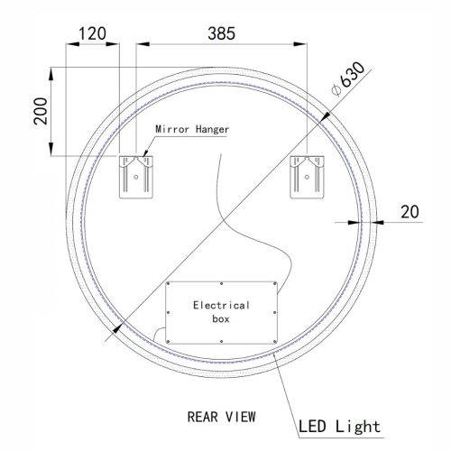 Welland Alpha LED tükör - fényerő + színhőfok állítás - Ø 70 cm