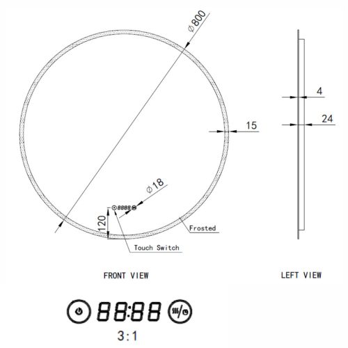 Welland Alpha LED tükör - fényerő + színhőfok állítás - Ø 80 cm