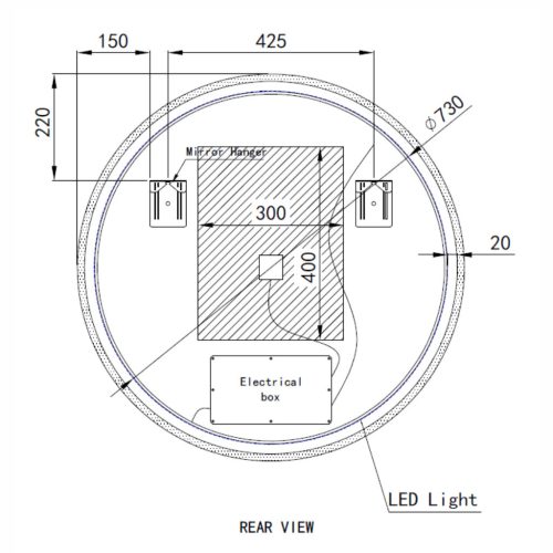 Welland Alpha LED tükör - fényerő + színhőfok állítás - Ø 80 cm