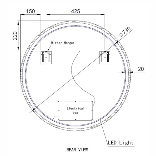 Welland Alpha LED tükör - fényerő + színhőfok állítás - Ø 80 cm