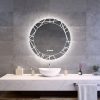 Welland Laser LED tükör - fényerő + színhőfok állítás + páramentesítő + óra - Ø 80 cm