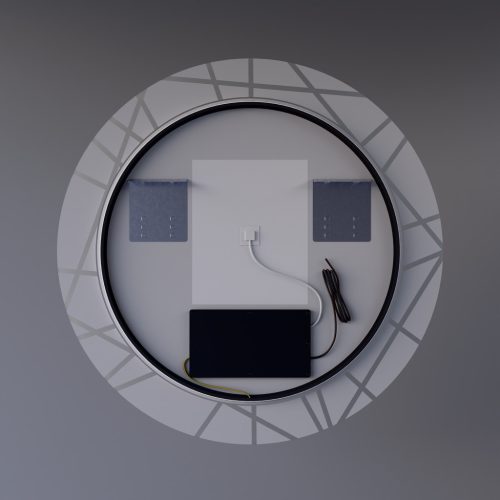 Welland Laser LED tükör - fényerő + színhőfok állítás + páramentesítő + óra - Ø 80 cm