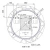 Welland Laser LED tükör - fényerő + színhőfok állítás + páramentesítő + óra - Ø 80 cm