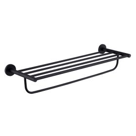   Welland Diamond fali törölközőtartó és polc - 60 cm - fekete (90302-B)