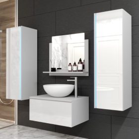   Venezia Alius A1 fürdőszobabútor szett + mosdókagyló + szifon (magasfényű fehér)