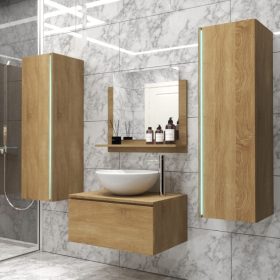   Venezia Alius A1 fürdőszobabútor szett + mosdókagyló + szifon (arany tölgy)