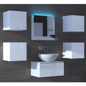   Venezia Alius A25 fürdőszobabútor szett + mosdókagyló (magasfényű fehér)