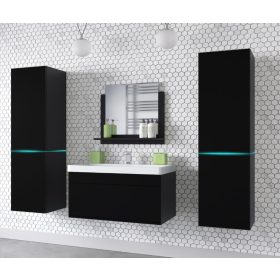   Venezia Alius A31 fürdőszobabútor szett + mosdókagyló + szifon (matt fekete)