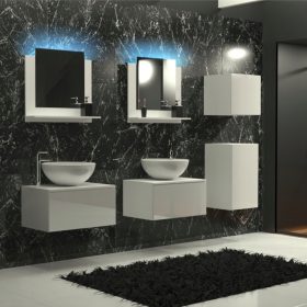   Venezia Alius A37 dupla fürdőszobabútor szett + mosdókagyló + szifon (magasfényű fehér)