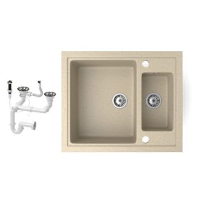Gránit mosogató NERO Arriva + dugókiemelő (bézs)