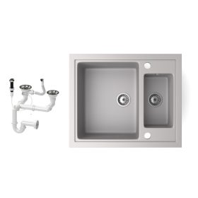 Gránit mosogató NERO Arriva + dugókiemelő (szürke)