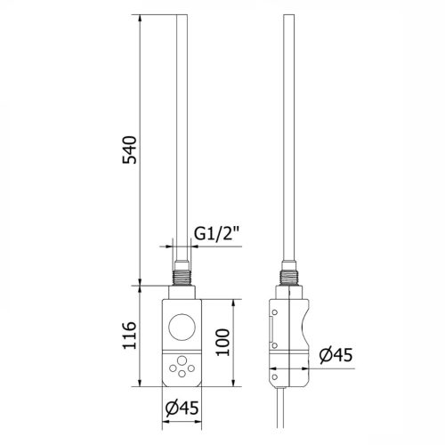 Radiátor fűtőbetét - Nero Italia Type-C - 600W (fehér)