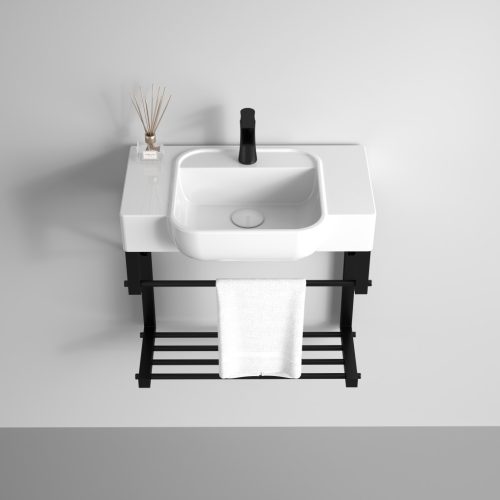 Welland Loft mosdókagyló fali tartókonzollal - 50 cm