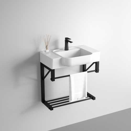 Welland Loft mosdókagyló fali tartókonzollal - 50 cm