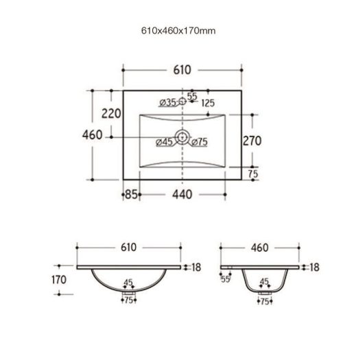 Intenso fiókos fürdőszobabútor mosdókagylóval - 60 cm (magasfényű fehér)