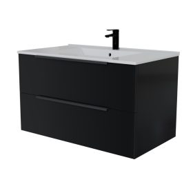   Intenso fiókos fürdőszobabútor mosdókagylóval - 80 cm (magasfényű fekete)
