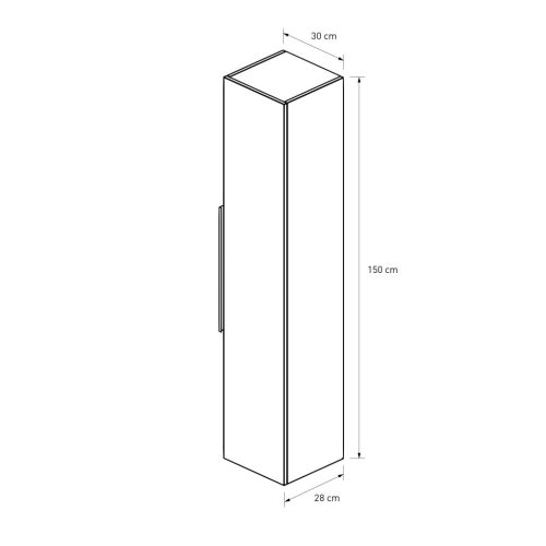 Intenso fürdőszobai faliszekrény - 150 cm (magasfényű fehér)
