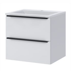 Intenso fiókos fürdőszobabútor mosdókagylóval - 50 cm (magasfényű fehér)