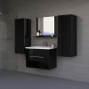 Intenso fiókos fürdőszobai mosdószekrény - 60 cm (magasfényű fekete)