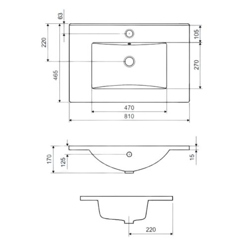 Intenso fiókos fürdőszobabútor mosdókagylóval és faliszekrénnyel - 80 cm (magasfényű fehér)