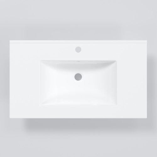 Intenso fiókos fürdőszobabútor mosdókagylóval - 80 cm (magasfényű fehér)