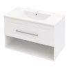 Intenso fiókos fürdőszobai mosdószekrény - 80 cm (magasfényű fehér)