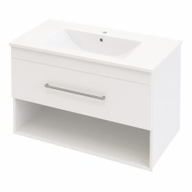 Intenso fiókos fürdőszobai mosdószekrény - 80 cm (magasfényű fehér)