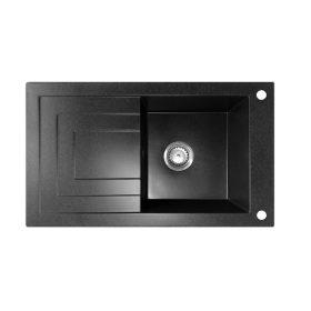 NERO Cortina Gránit mosogató + Szifon (fekete)
