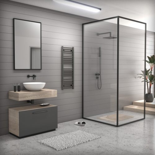 törölközőszárító radiátor 40 x 100 cm (szürke)