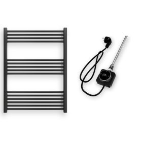 Törölközőszárító radiátor elektromos fútőpatronnal 75 x 100 cm - Nero Italia 400W (fekete)