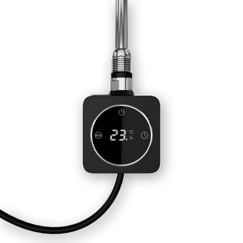 Törölközőszárító radiátor elektromos fútőpatronnal 75 x 100 cm - Nero Italia 400W (fekete)