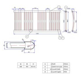 Törölközőszárító radiátor 60x110 cm
