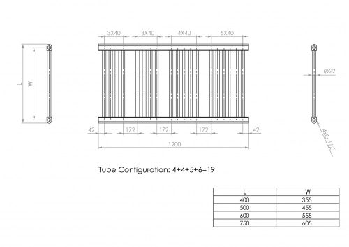 Törölközőszárító radiátor 50 x 120 cm - Nero Italia (króm)