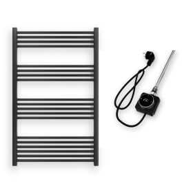 Törölközőszárító radiátor elektromos fútőpatronnal 75 x 120 cm - Nero Italia 400W (fekete)