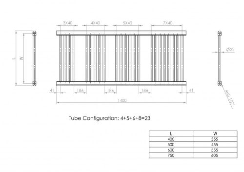 Törölközőszárító radiátor 50 x 140 cm - Nero Italia (króm)