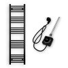 Törölközőszárító radiátor elektromos fútőpatronnal 40 x 150 cm - Nero Italia 400W (fekete)